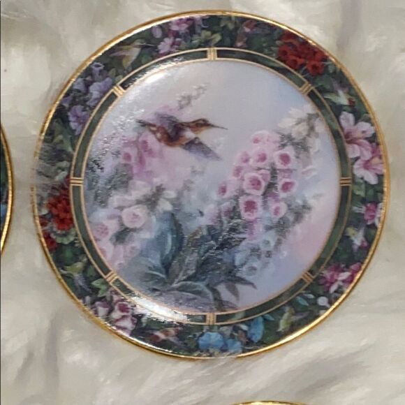 The Bradford Exchange Lena Liu hummingbird Mini Floral Numbered & Signed Plates - Picture 6 of 16